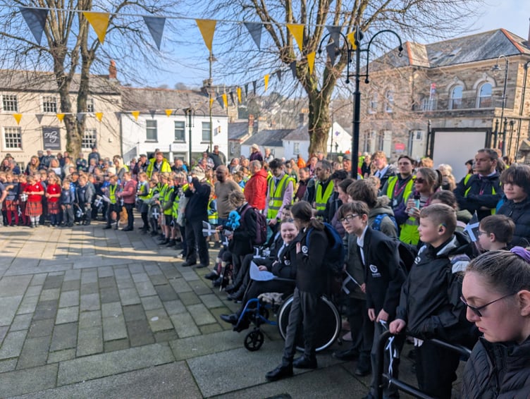 Children from Bodmin College's Greenfield ARB unit at the Bodmin St Piran's Day event (Picture: Aaron Greenaway)