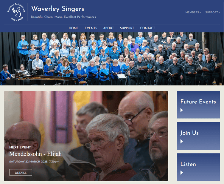 Waverley Singers website, March 7th 2025.