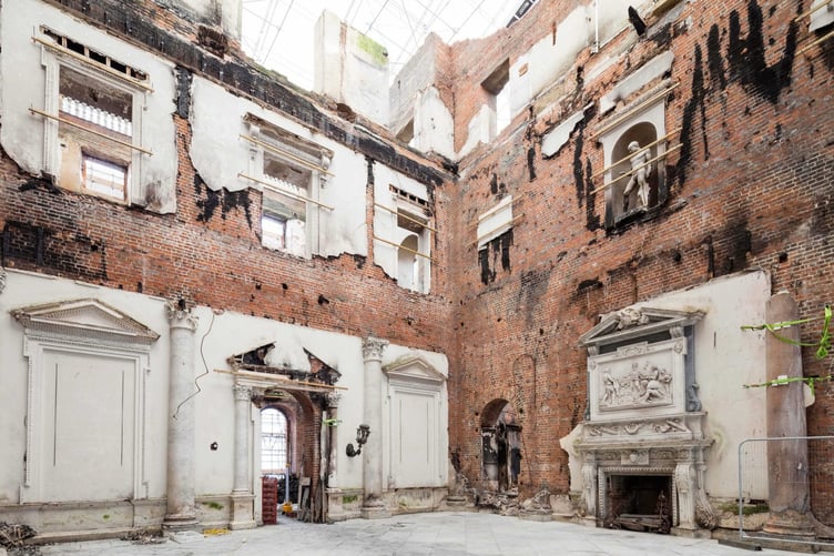 The 18th-century Clandon House was gutted by fire in 2015.