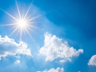 Sunny day with gentle breezes and low chance of rain