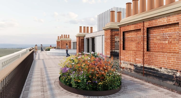 Illustrative view of the rooftop development on Clandon Park House.