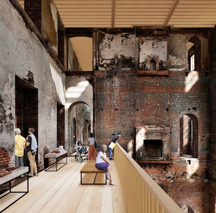 Large walkways will create space for displays and to pause at the architecture at Clandon Park House.