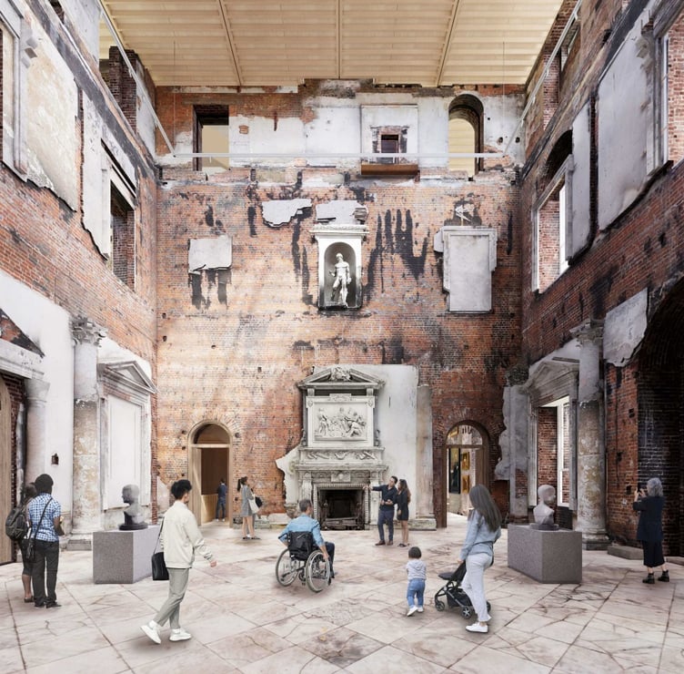 The Marble Hall will be at the heart of the Clandon Park House with a newly designed roof.