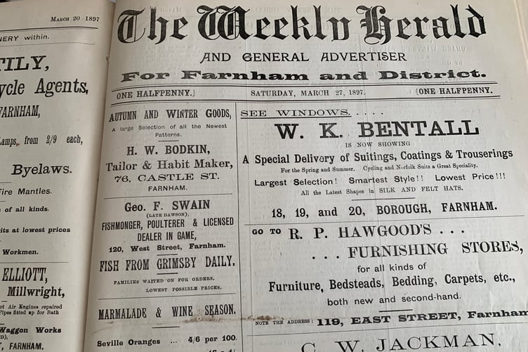 The Weekly Herald and General Advertiser for Farnham and District of March 27, 1897.