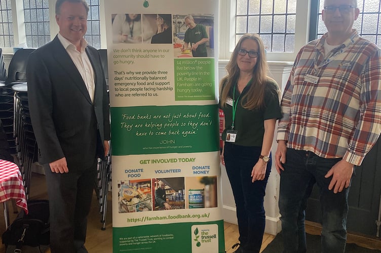 Greg Stafford Farnham Food Bank Visit