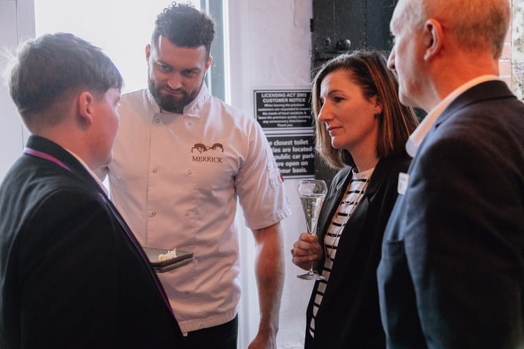 Exchanging tips on oysters at the launch of Eat Exmoor 2025. PHOTO: Daffodil PR.