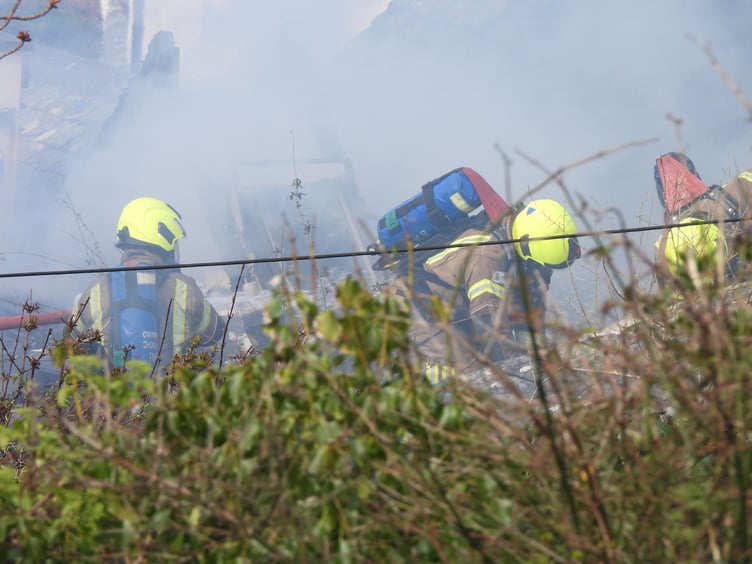 Fire crews respond to a large residential fire in Boscastle (Picture: Adrian Jasper)