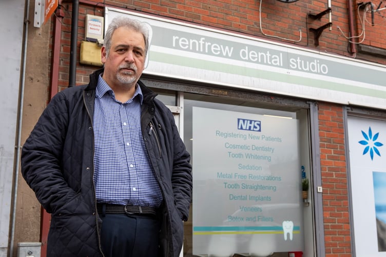Mark Formosa who has travelled from Cornwall to Glasgow for a dentist appointment at Renfrew Dental Studio (Picture: Katielee Arrowsmith / SWNS)