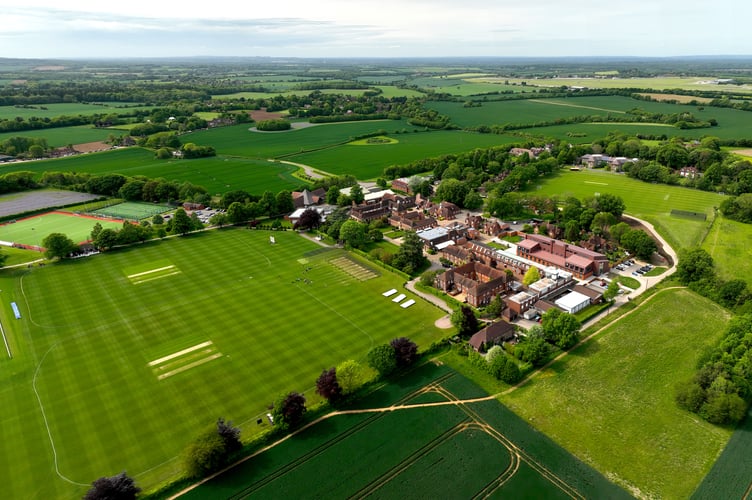 Aerial shot of the College and its grounds, Lord Wandsworth College.