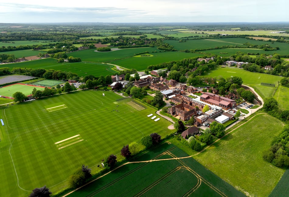 <p>Aerial shot of the College and its grounds</p>
