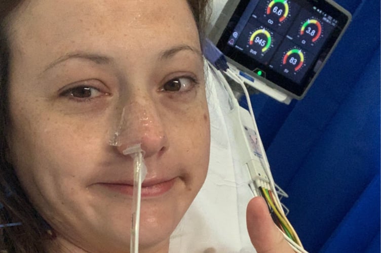 Harriet Paget recovering from her life-saving surgery.