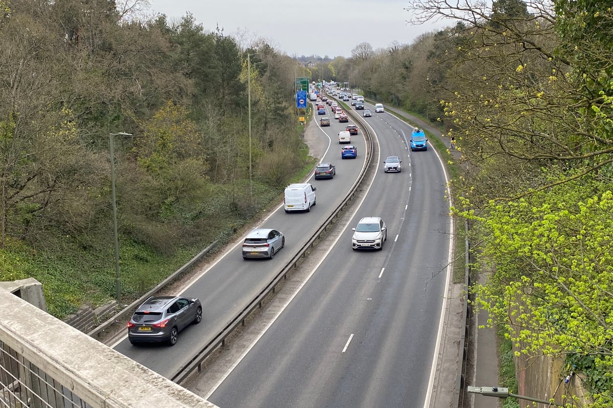Woman taken to hospital after three-vehicle crash causes major delays on A31 Farnham bypass