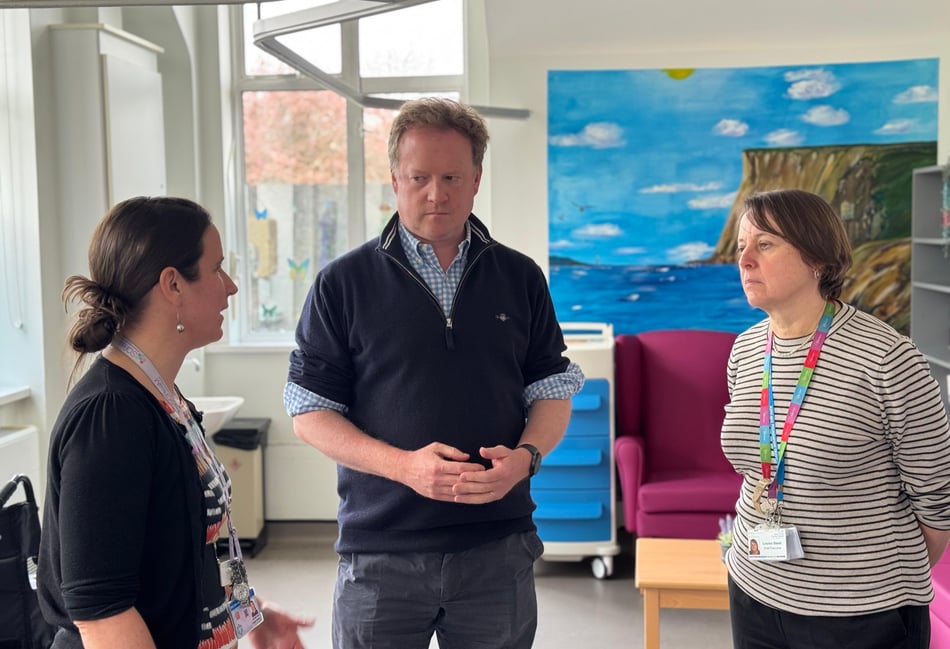 <p>Greg Stafford MP at a previous meeting at Haslemere Hospital.</p>