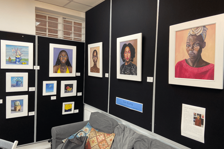 Tim Burns paintings, Freedom Through Expression gallery, Normandy Street, Alton, April 23rd 2025.