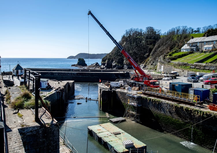 The work is being carried out at the entrance to the inner harbour. Picture: Paul Williams