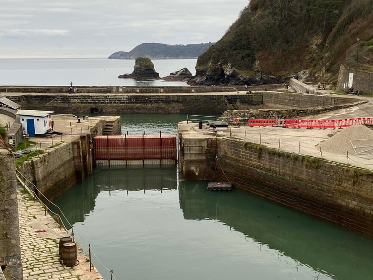 A temporary measure was put in place after the ruined lockgate was removed. Picture: Andrew Townsend