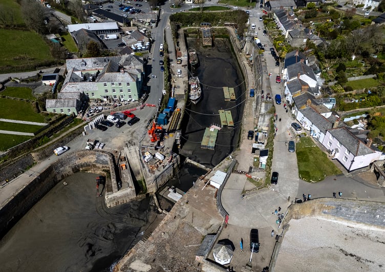 Work is progressing on the new lockgate project at Charlestown Harbour. Picture: Paul Williams