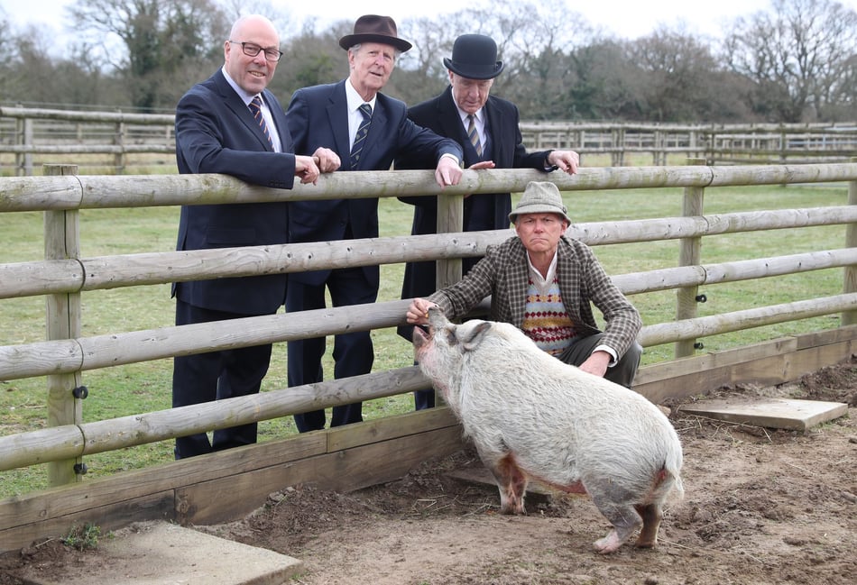 <p>Eric Collins, Richard White, Ellis Nicholls and David Gow with Betty (Photo: Peter Sillick)</p>