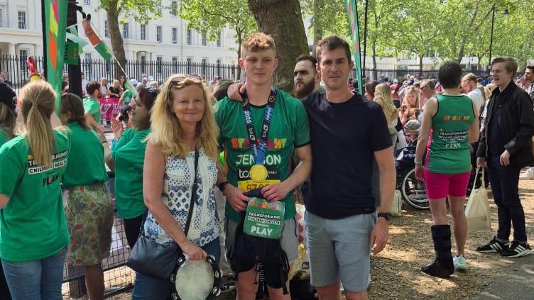 Jenson Baxendale with his mum Ellie.