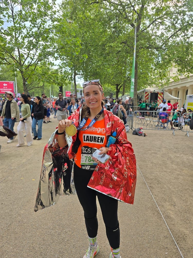 Lauren Burke completed the London Marathon for Challengers.