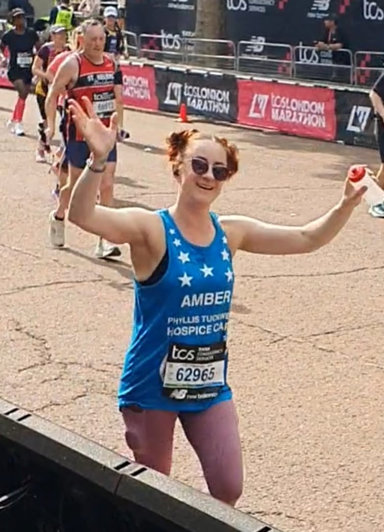 Amber Hackett running the London Marathon 2025 for Phyllis Tuckwell