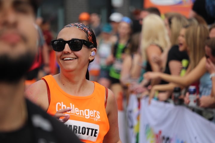 Charlotte Pearson looks chipper at the London Marathon 2025.