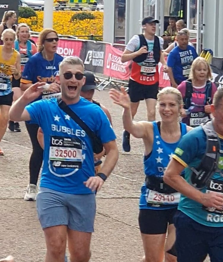 Sean Cox and Sarah Castle running the London Marathon for Phyllis Tuckwell charity.
