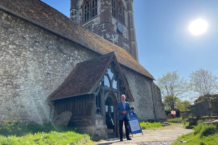 Rev David Uffindell, Rector of Farnham, at St Andrew's Church.