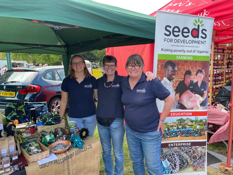 The Seeds for Development charity stall at the Great Farnham Duck Race 2025.