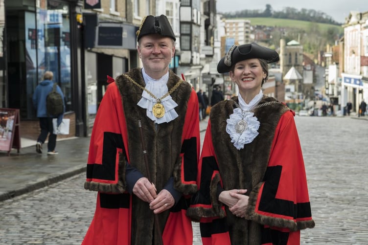 Mayor of Guildford, Cllr Howard Smith, and Deputy Mayor, Cllr Jane Tyson, for 2025/2026 municipal year .