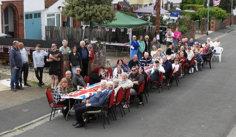 People living in Spring Gardens, Minehead, enjoyed a tea party in their street to mark the 80th anniversary of VE Day.