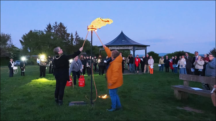 The town also took part in a national beacon lighting chain