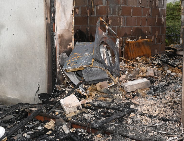 Belongings within the property were consumed by the blaze