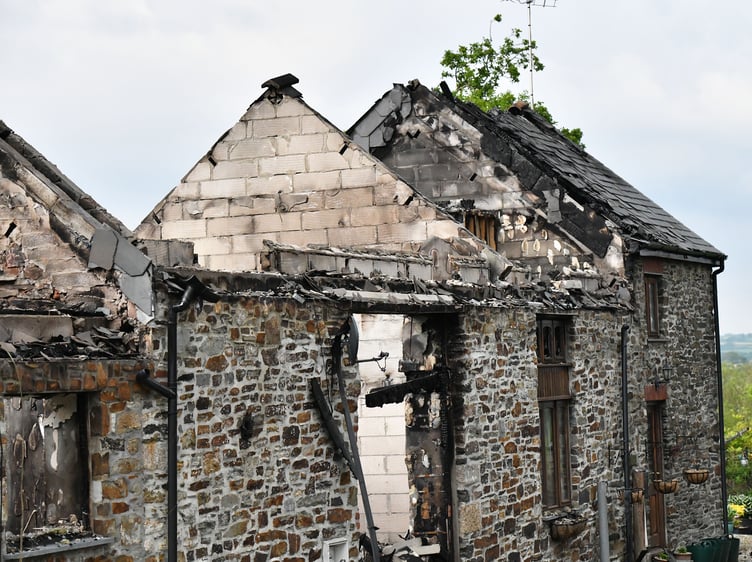 Only some walls remain following the fire