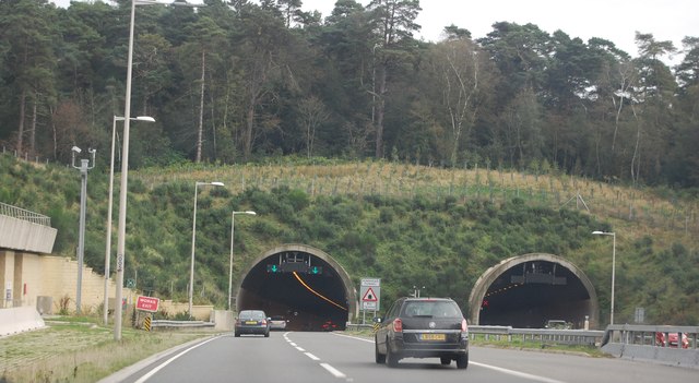 Part of the southbound A3, including the Hindhead Tunnel, was closed