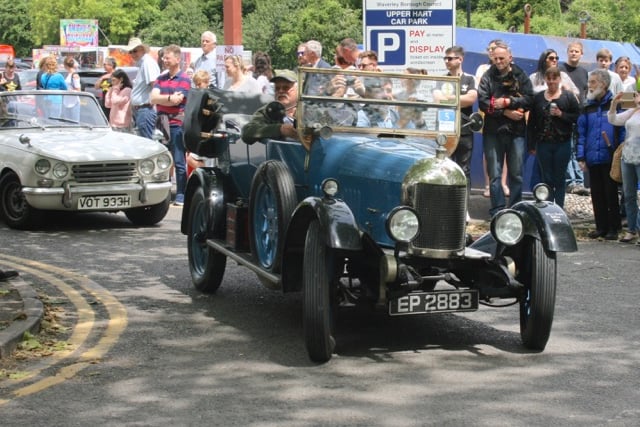 A vintage car at the Farnham Festival of Transport.