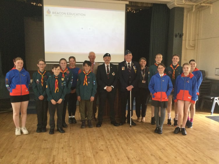 Minehead Middle School pupils shared the VE Day 80th anniversary with veterans Geoff Lloyd, Eddie Hill, and Tony Gardener.