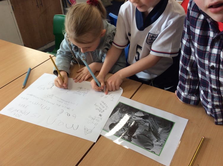 Minehead First School pupils learn about wartime medals as part of their VE Day 80th anniversary activities.