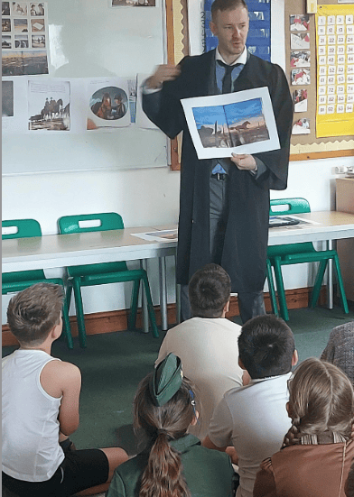 Michael Morpurgo's War Horse was used for storytelling in St Peter's First School, Williton, for the 80th anniversary of VE Day.