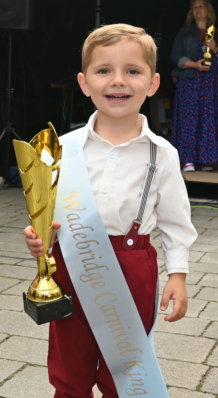 Delighted to be awarded the title of Carnival King is Hudson Channing (Picture: Adrian Jasper)