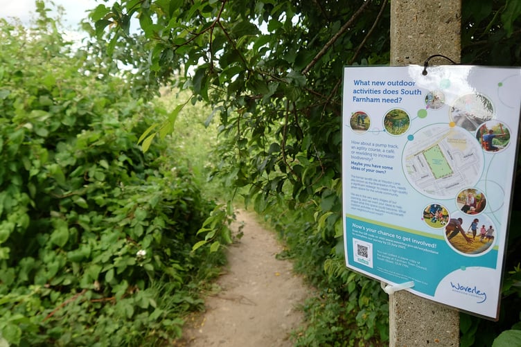 The campaign poster for the South Farnham park project.