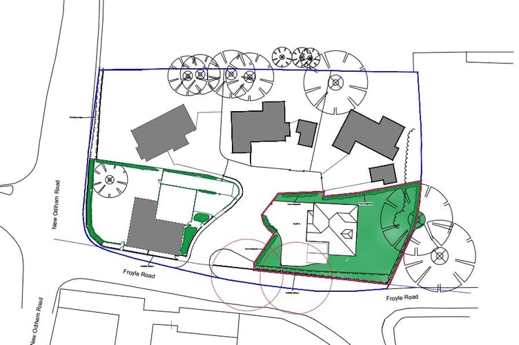 The Golden Pot site with plot 5 in the right hand corner 