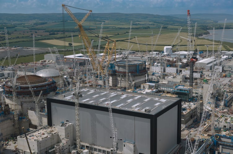 Huge steel components are being prefabricated off-site, speeding up work.