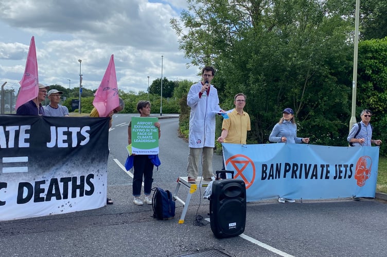Pete Knapp Farnborough Airport Protest