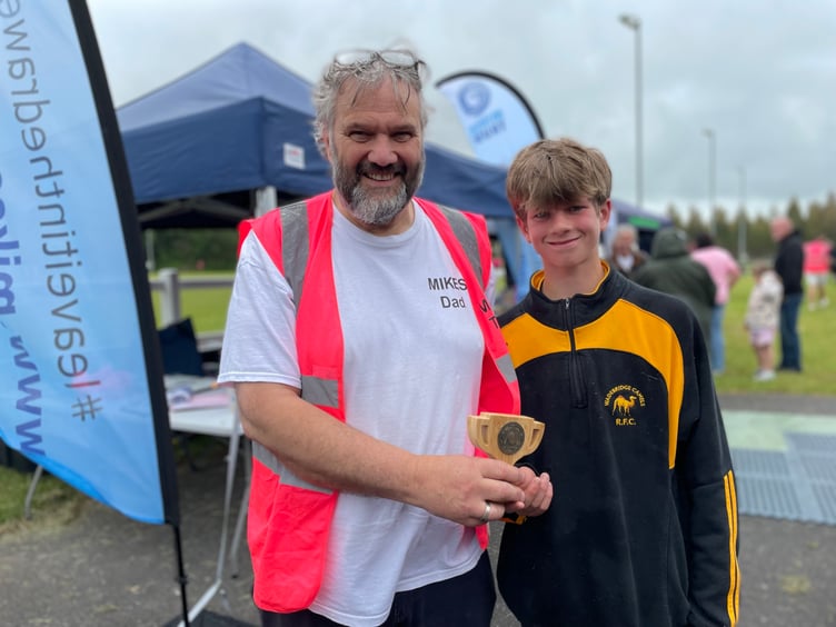 Kevin Allen pictured with the winners of the categories in the rugby tournament. (Picture: Aaron Greenaway/Tindle)