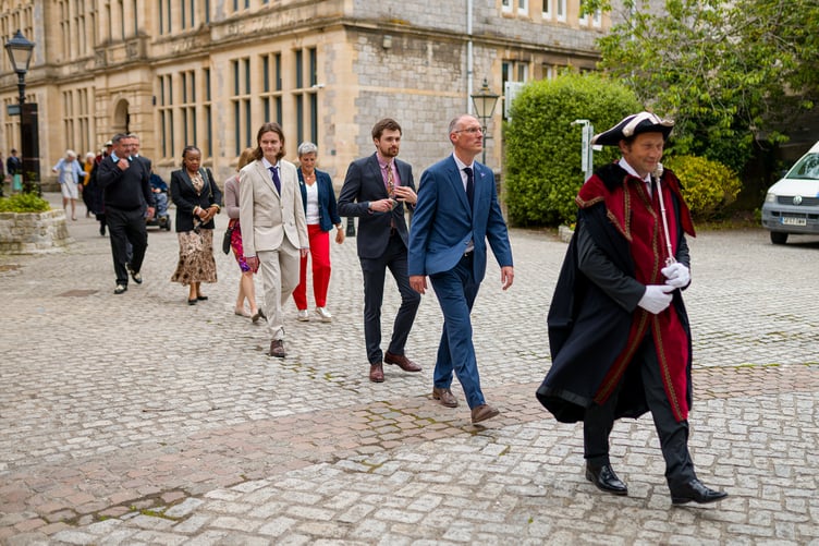 Councillors arrive at Truro's mayor-making ceremony