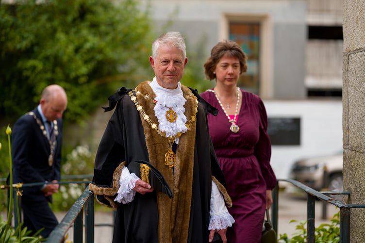 Truro mayor Cllr Chris Wells and mayoress Nicola Carveth