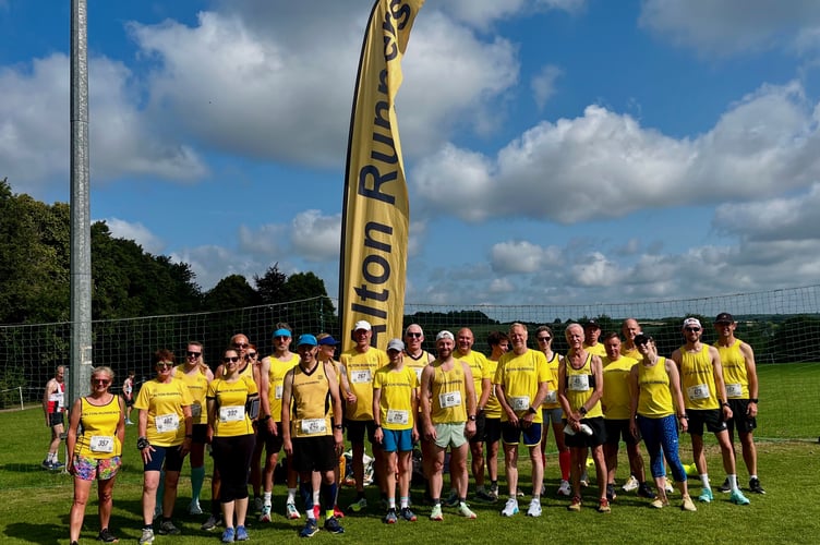The Alton Runners team for the Rotary 10K Hampshire Road Race League event in Alresford, June 15th 2025.