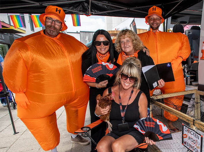 Harbour Housing’s chicken poo bingo squad. (Picture: Paul Williams)