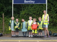 WATCH: Bentley and Binsted pupils help spruce up train station